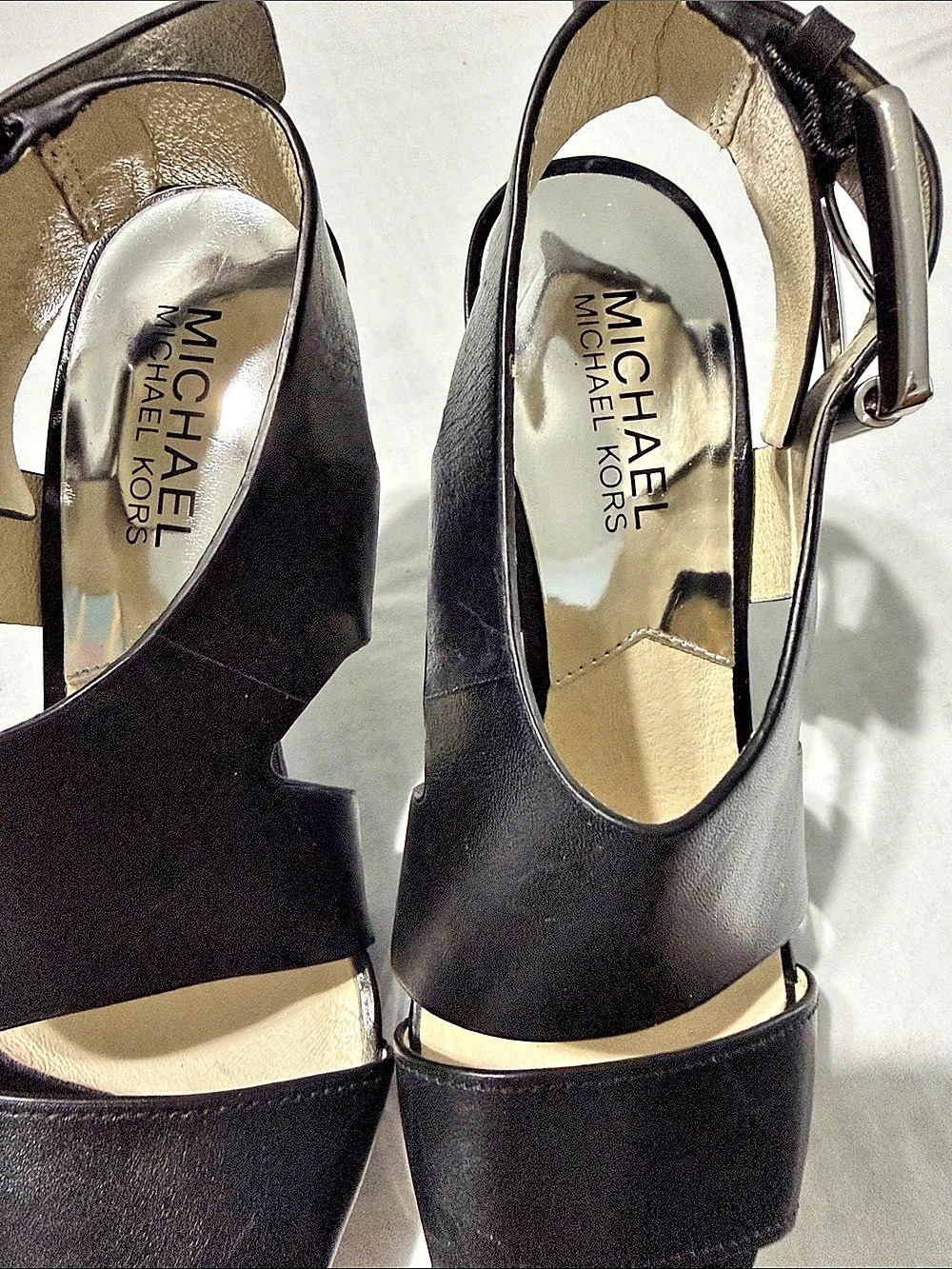 Michael Kors Black Leather Platform Heels